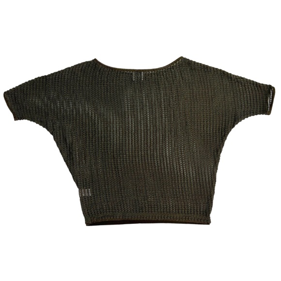 SW3 Bespoke Short Sleeve Oversize Fishnet Tunic Top Cover Up Dark Green size S - Picture 8 of 15